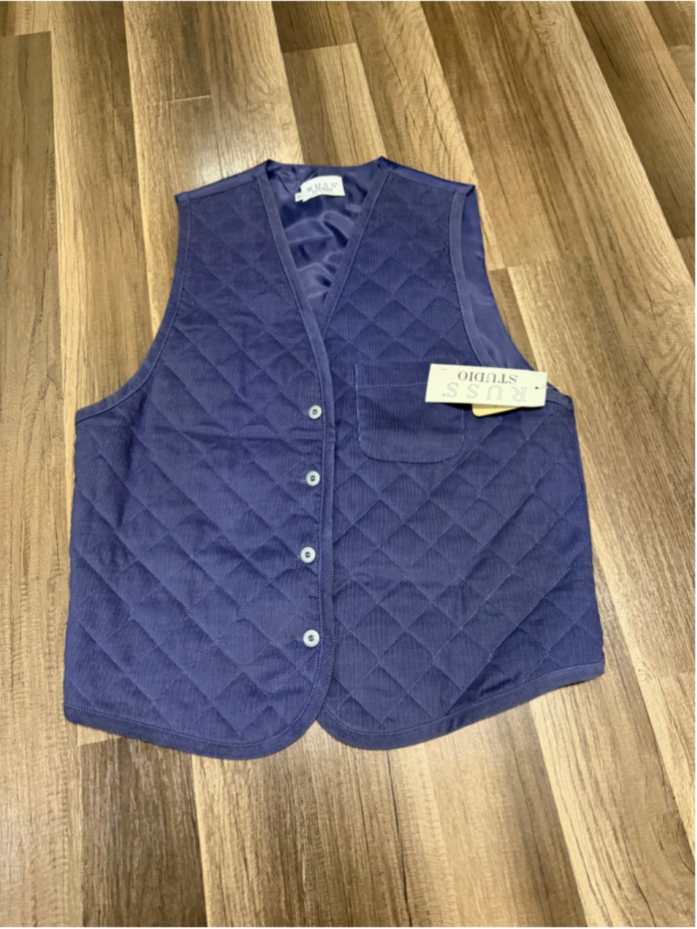 Vintage 80s Russ Studio Quilted Vest NWT Made in USA Size 12